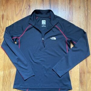 The North Face Black Pullover with Pink Trim